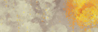 bulutlu gri gölgeler suluboya arka plan boyası soyut bokeh sarı ışıklar, bayramlık kutlama kağıt dokusu doğum günü veya bayram panoramik tasarımı