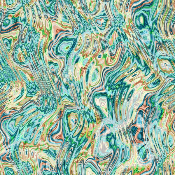 Psychedelisch Geometrisch Patroon Met Gebogen Lijnen Funky Vloeibare Vormen Kleurrijke — Stockfoto