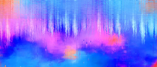 Bright Hot Pink Blue Watercolor Background Painting Abstract Fringe Bleed — Foto Stock