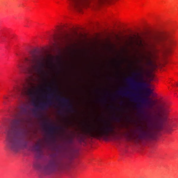 Bright Hot Red Watercolor Background Painting Abstract Black Center Paint — Stock Photo, Image