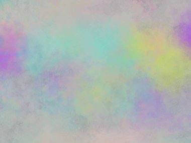 Colorful watercolor background with painted rainbow sky colors of violet green and yellow, abstract beautiful painting template or website background. Fluid background with liquid dynamic elements