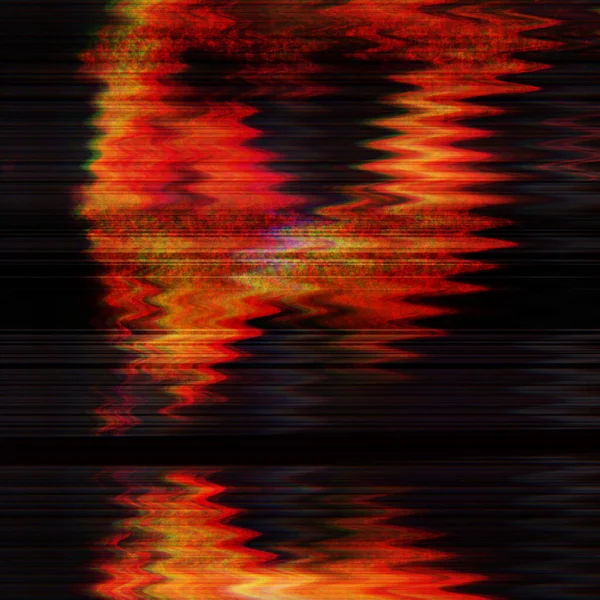 Effetto Distorsione Arancione Rosso Fuoco Digitale Futuristico Cyberpunk Noise Media — Foto Stock
