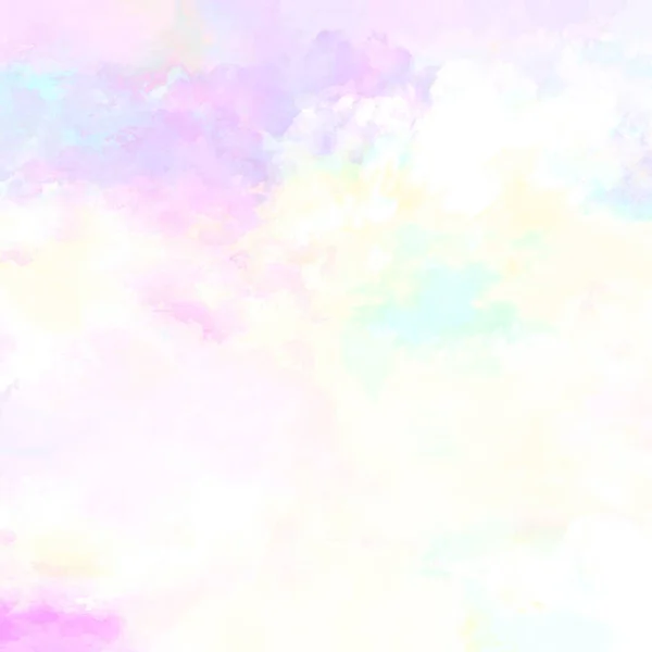 Arcobaleno Acquerello Sfondo Pittura Rosa Pastello Blu Bianco Giallo Colori — Foto Stock