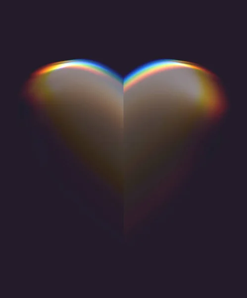Abstract Futuristic Cyber Punk Glitch Silver Shiny Heart Dark Background — Stock Photo, Image