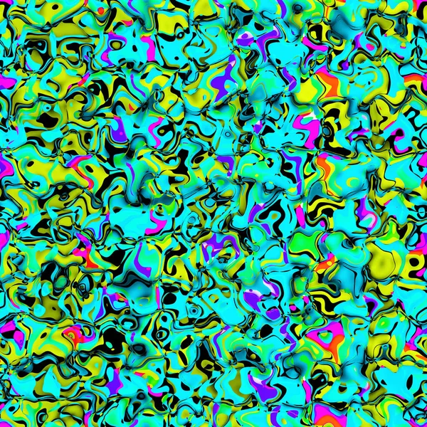 レトロなピンクグリーンとブルーの形状 未来的なシームレスなパターンと青の波状の背景 蒸気波 シンセ波 レトロ波シームレスなガーリッシュテキスタイルや材料設計における生成面 — ストック写真