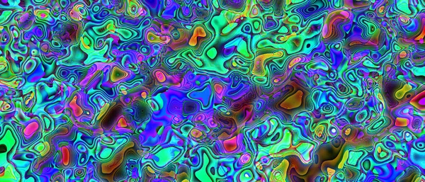 Levendige Kleurrijke Heldere Illustratie Glanzende Neon Vierkante Vormen Psychedelische Regenboog — Stockfoto