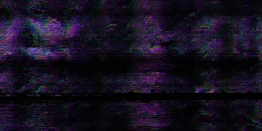 Soyut mor, neon renkli arkaplan, birbirine karışmış dijital ve çarpıtma etkisi. Sentetik dalga. Buhar dalgası siber punk tarzı. Geçmişe dönük fütürizm, web punk, çılgın DJ tekno