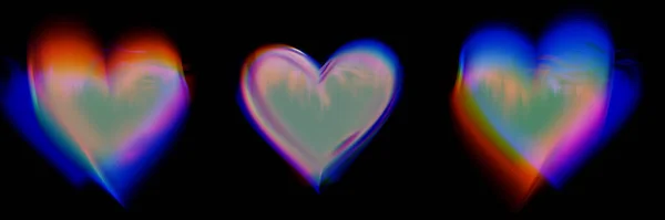 Abstract Futuristic Cyberpunk Glitch Shiny Heart Dark Background Love Passion — Stock Photo, Image