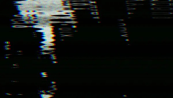 Abstrakt Grunge Felvägg Neon Färger Mörk Bakgrund Med Sammanflätade Digitala — Stockfoto