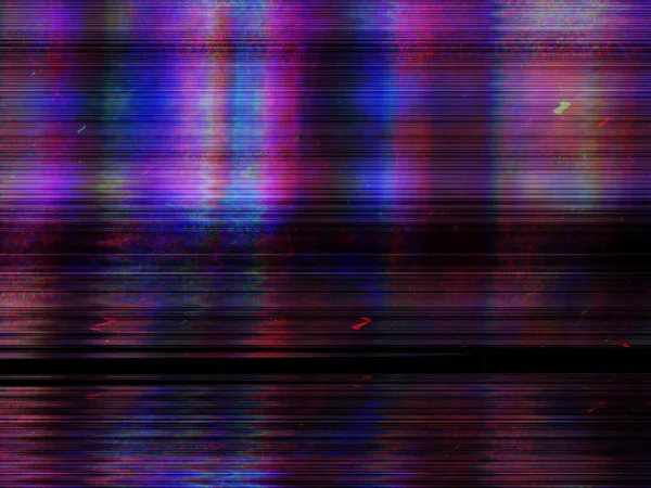 Fondo Glitch Colorido Azul Púrpura Abstracto Con Efecto Digital Entrelazado — Foto de Stock