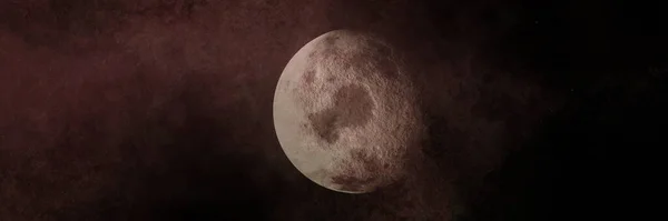 Futuristischer Dunkler Mond Mit Dunkler Seite Und Digitalem Bewegungsdunst Wissenschaft — Stockfoto