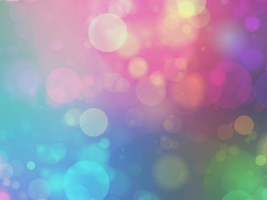 Gökkuşağı arka plan cennet bokeh ışıkları boyalı suluboya desenli pembe mor renkler boyuyor. Fantezi kabarık bebek duvar kağıdı. Komik çocuklar rüya boyası tasarımı