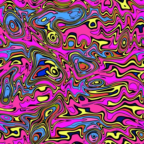 Yellow Blue Pink Wavy Background Retro Futuristic Seamless Pattern Vapor — Stock Photo, Image
