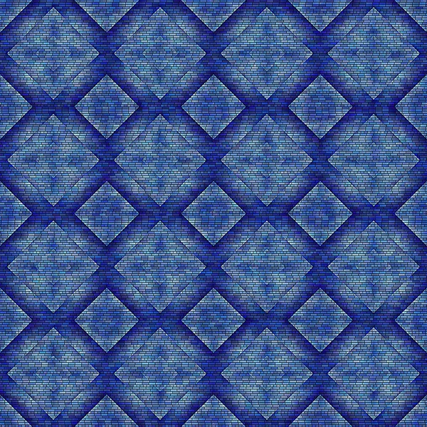 Seamless Blue Retro Bricks Patterns Fractal Shapes Psychedelic Texture Cube — Fotografia de Stock