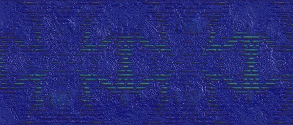 Tiefes Gefälle Navy Indigo Blue Mauerwerk Ziegelputz Wanddesign Mit Dunklen — Stockfoto