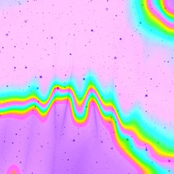 Hippie Tie Dye Effect Rainbow Effect Pink Background Stars Liquid — Stockfoto