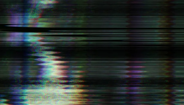 Abstraktní Fialová Neonově Barevným Glitch Pozadím Prokládaným Digitálním Zkreslujícím Efektem — Stock fotografie