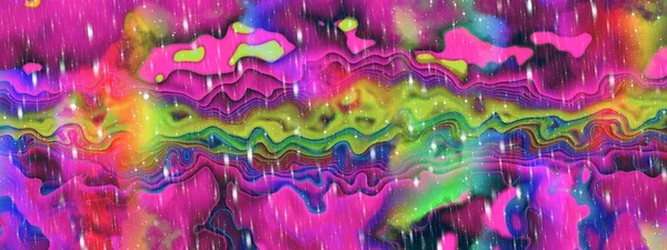 Vivid Colorful Bright Illustration Neon Orange Violet Pink Shapes Wavy — Stock Photo, Image