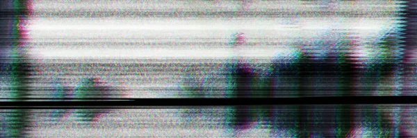 Abstraktní Fialová Neonově Barevným Glitch Pozadím Prokládaným Digitálním Zkreslujícím Efektem — Stock fotografie