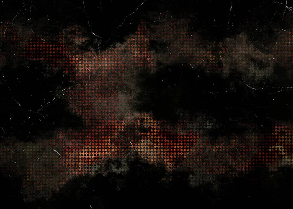 Textura Abstracta Aceite Horror Oscuro Con Partes Lunares Rojos Pinceladas —  Fotos de Stock
