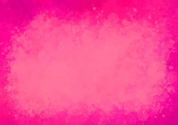 Watercolor hot pink background with painted watercolor wash lighter texture in center. Fantasy fluffy baby clouds wallpaper with light corners. Funny kids dream paint design
