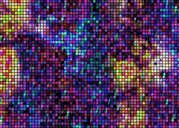 Square Mosaic Festive Disco Stained Glass Mosaic Background Colorful Gradient — Stok fotoğraf