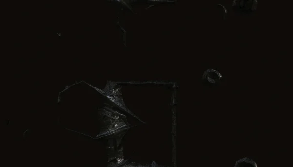 Gemarmerde Gebarsten Grond Zwarte Achtergrond Illustratie Met Monochroom Gebroken Scherpe — Stockfoto
