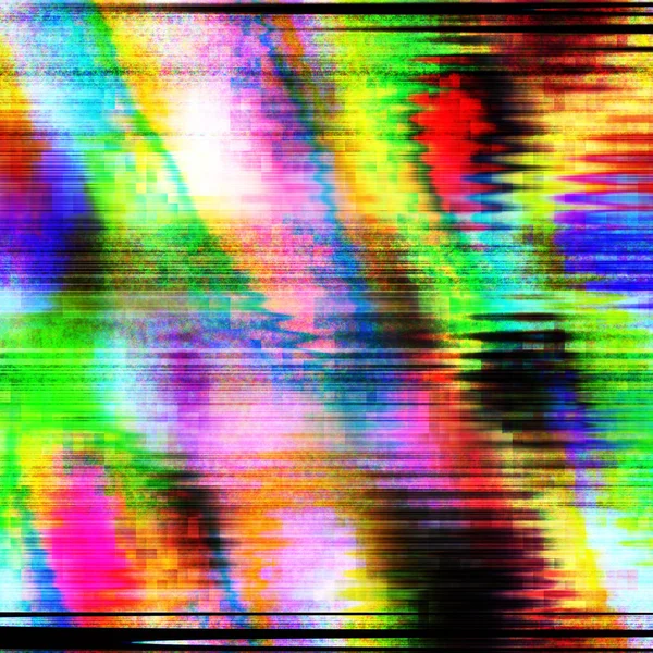 Abstract Neon Background Volumetric Curvy Shapes Wavy Lines Colorful Glitch — Foto de Stock