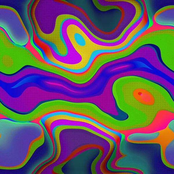 Abstract Colorful Polka Dots Panoramic Background Art Fluid Horizontal Lines — Stockfoto