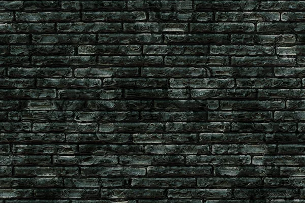 Abstract dark brick wall pattern horizontal background. History facade masonry wall construction. Distressed overlay texture of old brickwork, grunge background