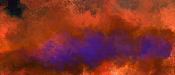 Енергетичний Оранжево Червоний Акварельний Туманний Фон Фіолетовою Центральною Частиною Апокаліптичний — стокове фото