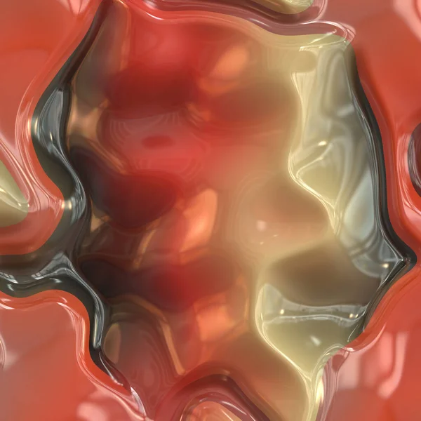 Red Beige Orange Fluid Shapes Light Liquid Spots Plastic Shiny — Fotografia de Stock