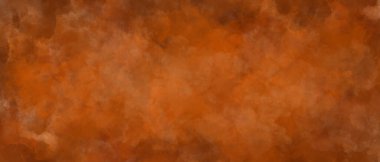 Warm orange brown autumn paper cloudy background, fall colors in mist grunge texture, vintage painted watercolor antique orange paint, textured rusted copper painted autumn Thanksgiving paper