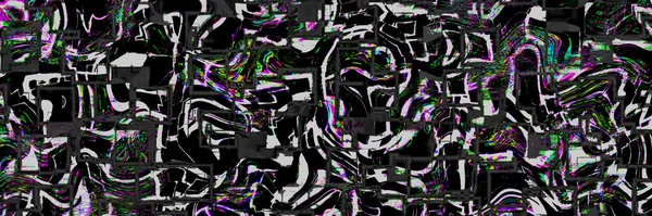 Глюк Расплывчатый Жуткая Сумасшедшая Галлюцинация Фоне Кислотных Красок Цифровая Панорама — стоковое фото