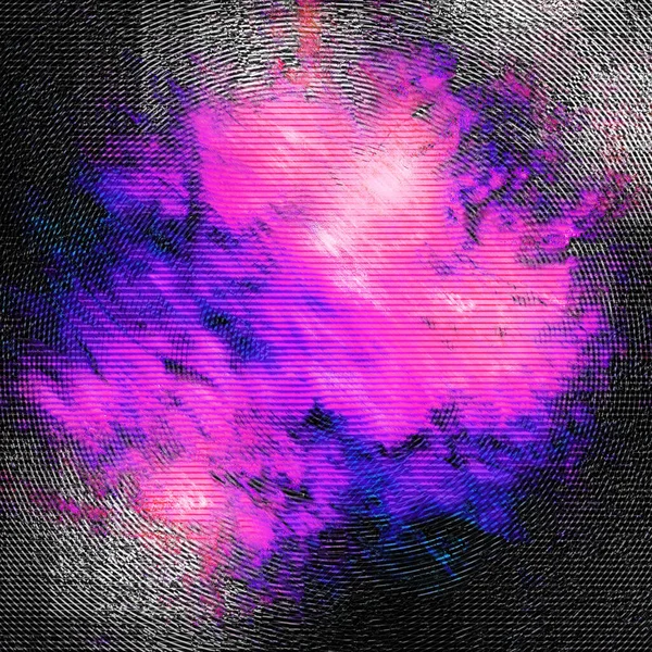 Abstract Damaged Scratches Purple Pink Center Dark Borders Textured Halftone — 图库照片