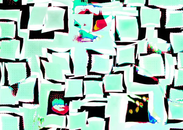 Abstract Soft Green Distortion Square Cubes Mosaic Colorful Lines Dots — 스톡 사진