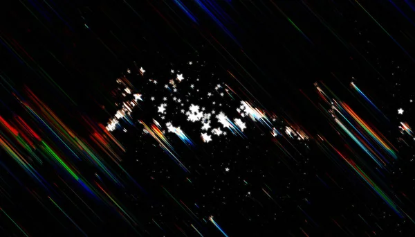 Digital Glitch Distortion Cosmos Stars Error Effect Futuristic Cyberpunk Acid — Stock Photo, Image