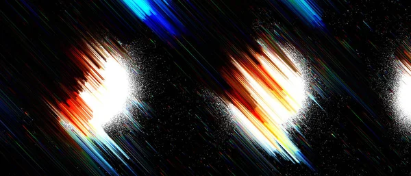 Futuristic Diagonal Lines Movement Fluorescent Wind Glitch Effect Dark Panoramic — Foto Stock
