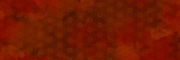 Πλούσιο Κόκκινο Μαλακό Πορτοκαλί Φράκταλ Γεωμετρικό Μωσαϊκό Πανοραμική Διακόσμηση Αφηρημένες — Φωτογραφία Αρχείου