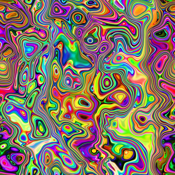 Psychedelisch Wiederholbares Geometrisches Muster Mit Geschwungenen Linien Funky Flüssigen Formen — Stockfoto