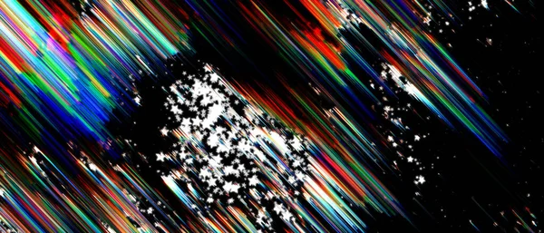 Digital Glitch Movement Cosmos Stars Wind Error Effect Dusty Dark — Foto de Stock