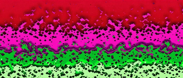 Pink Red Green Geometric Cube Mosaic Pattern Curved Lines Funky —  Fotos de Stock