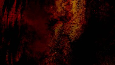 Warm red black paranormal background, grunge liquid mist flow shape design. Horror dark grunge texture of cracked concrete dark wall, creepy stone