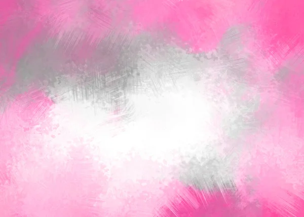 水彩ウォッシュの質感が描かれた空の灰色の中心部と芸術的なシュールな絵画ピンクの背景 幻想的なロマンチックな壁紙 面白い子供かわいいラベンダーペイントデザイン — ストック写真