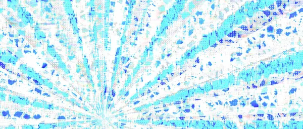 Pop art comic book or cartoon strip cover in glitch error radial stripes and polka dots retro design in dark and lighter blue. Futuristic rays explosion, sunburst super hero style radial