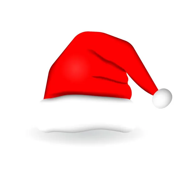 Sombrero Rojo Santa Sobre Fondo Blanco Asociación Con Invierno Navidad — Archivo Imágenes Vectoriales