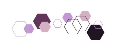 Altıgenlerden Geometrik dekoratif element. Modern moda tasarım ve dekorasyon için yaratıcı kolaj için vektör illüstrasyonu. Geometrik minimalistik altıgen ögesi.