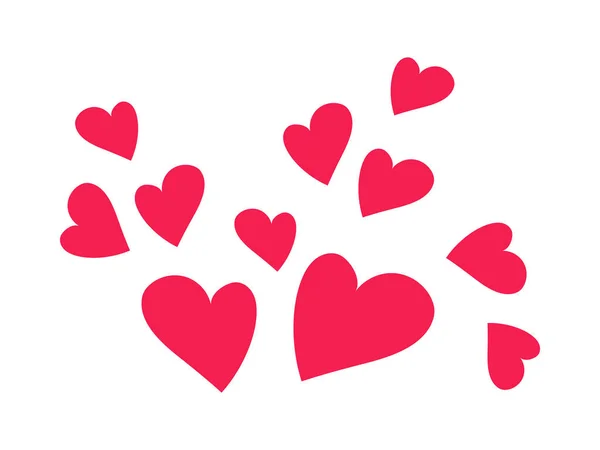 Червоні Серця Декоративні Елементи Ікона Серця Любовний Елемент Весілля Або — стоковий вектор
