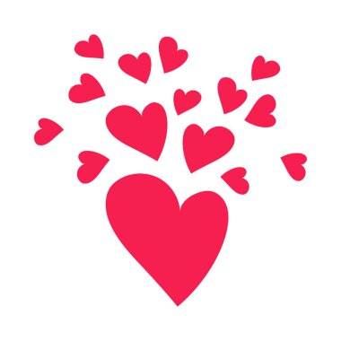 Kırmızı kalpler dekoratif unsur. Kalp ikonu, aşk elementi. Düğün ya da yıldönümü, Sevgililer Günü, Uluslararası Kadınlar Günü, Anneler Günü. Aşkın, dostluğun, özenin sembolü ve işareti. Kalp havai fişekleri.