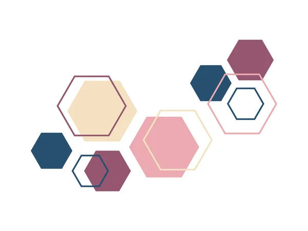 Geometric Decorative Element Hexagons Vector Illustration Trendy Stylish Modern Design — Wektor stockowy